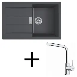 Set T123 Tectonit sudoper Franke S2D 611-78 + Slavina FS 3230 / Crna