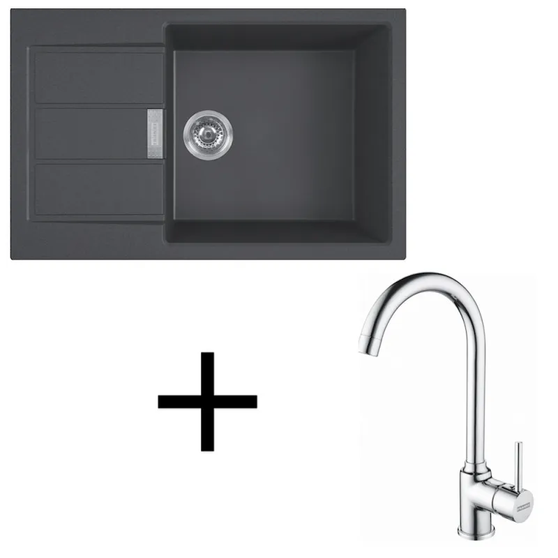 Set T106 Tectonit sudoper Franke S2D 611-78 XL + Slavina FP 9000 / Crna