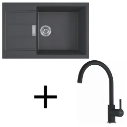 Set T124 Tectonit sudoper Franke S2D 611-78 XL + Slavina FC 6018 / Crna