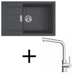 Set T116 Tectonitni sudoper Franke S2D 611-78 XL + Slavina FS 3230 / Crna