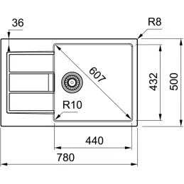 Set T116 Tectonit sudoper Franke S2D 611-78 XL + Slavina FS 3230 / Bež