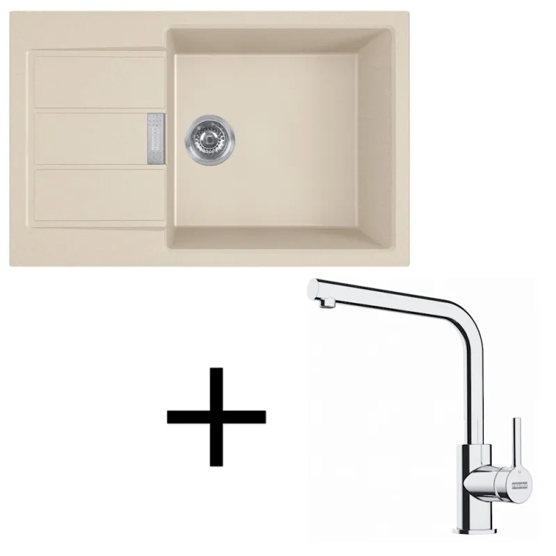 Set T116 Tectonit sudoper Franke S2D 611-78 XL + Slavina FS 3230 / Bež