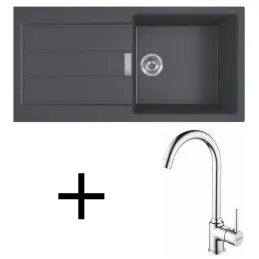 Set T108 Tectonit sudoper Franke S2D 611-100 + Slavina FP 9000 / Crna