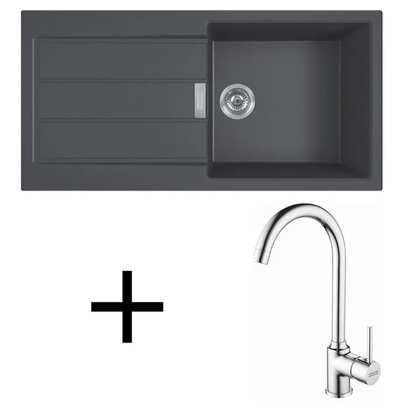 Set T108 Tectonit sudoper Franke S2D 611-100 + Slavina FP 9000 / Crna