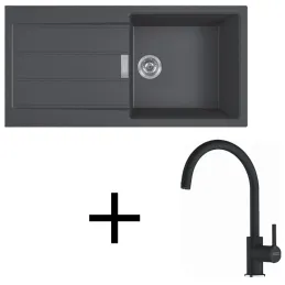 Set T125 Tectonit sudoper Franke S2D 611-100 + Slavina FC 6018 / Crna