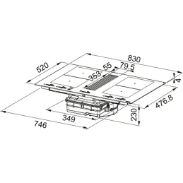 Odsavač pare s indukcijskom pločom za kuhanje FMY 8391 HI / Crna