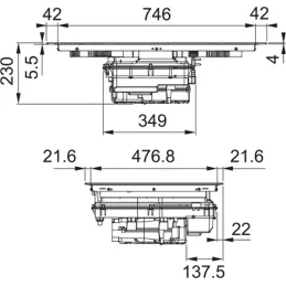 Ugradbeni kuhinjski aspirator s indukcijskom pločom za kuhanje FMA 8381 HI / Crna