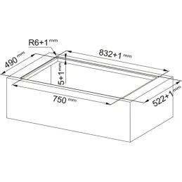 Ugradbeni kuhinjski aspirator s indukcijskom pločom za kuhanje FMA 8381 HI / Crna