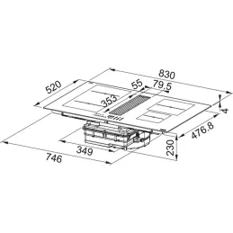 Odsavač pare s indukcijskom pločom za kuhanje FMA 8381R HI / Crna