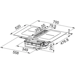 Odsavač pare s indukcijskom pločom za kuhanje FSM 7081R HI / Crna