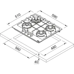 Plinska ploča za kuhanje FHMA 604 3G DC BK C