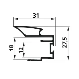 Ručka za klizna vrata MAXX SIGMA 18 / Aluminij