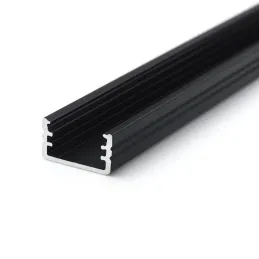 Aluminijska letvica MAXX za LED rasvjetu s mliječnim pokrovom / Crna