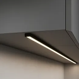 Aluminijska letvica MAXX za LED rasvjetu s mliječnim pokrovom / Crna