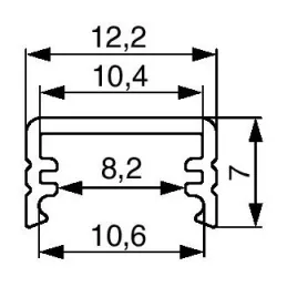 Aluminijska letvica MAXX za LED rasvjetu s prozirnim poklopcem / Crna