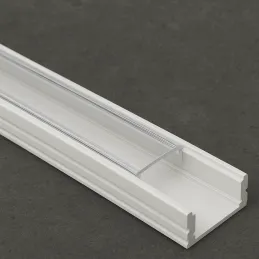 Aluminijska letvica MAXX za LED rasvjetu s prozirnim pokrovom / Bijela mat