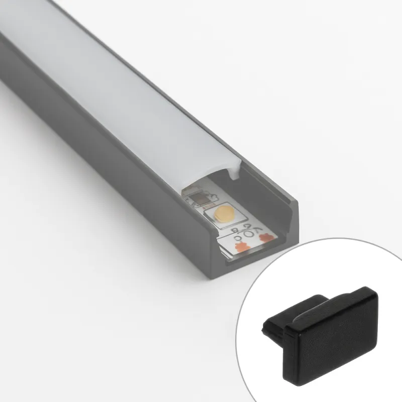 Set završetaka 2 kom za LED profil MAXX / Crna