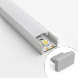 Set završetaka 2 kom za LED profil MAXX / Siva