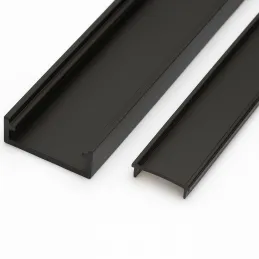 Aluminijska letvica ANIMA LL-01 za LED rasvjetu s pokrovom / Crna