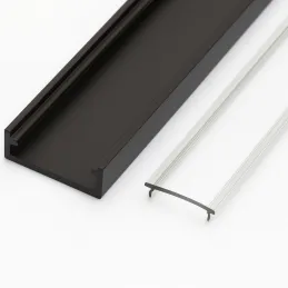 Aluminijska letvica ANIMA LL-01 za LED rasvjetu s pokrovom / Crna