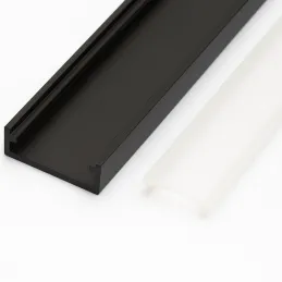 Aluminijska letvica ANIMA LL-01 za LED rasvjetu s pokrovom / Crna