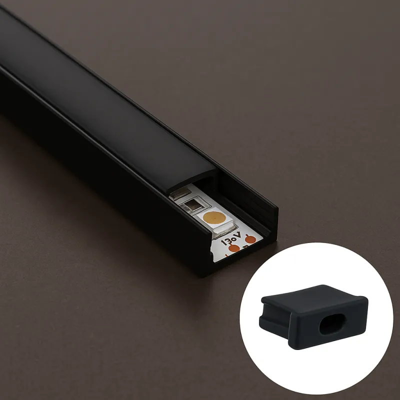 Završetak za LED profil ANIMA LL-01/02 - s rupom / Crna