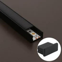 Kraj za LED profil ANIMA LL-01/02 - bez rupice / Crna