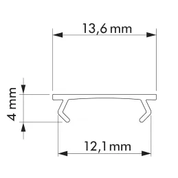 Aluminijska letvica ANIMA LL-01 za LED rasvjetu s poklopcem