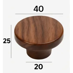 Drvena ručkica knopka ALICA / Američki orah lakiran