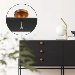 Drvena ručkica knopka ALICA / Američki orah lakiran