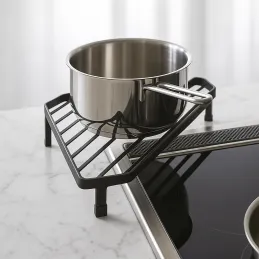 Kutna odložna polica uz štednjak / Crna mat