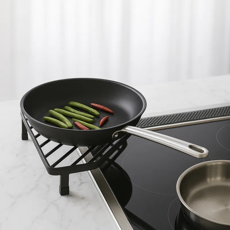 Kutna odložna polica uz štednjak / Crna mat