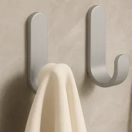 Naljepiva plastična vješalica SIX / Siva