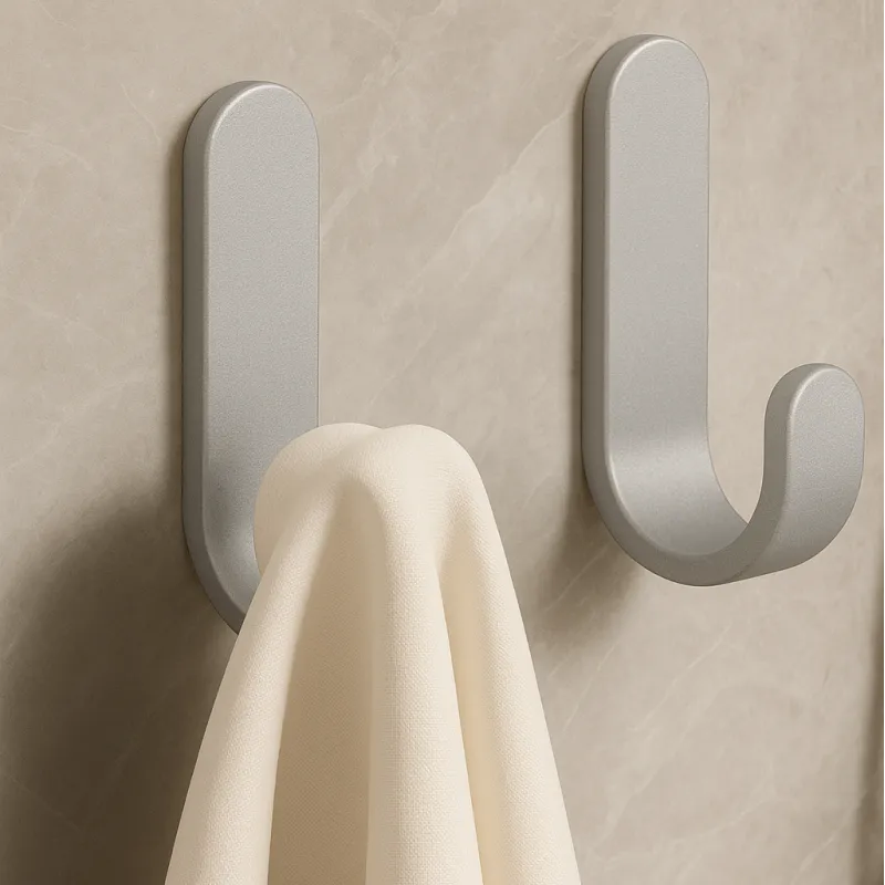 Naljepiva plastična vješalica SIX / Siva