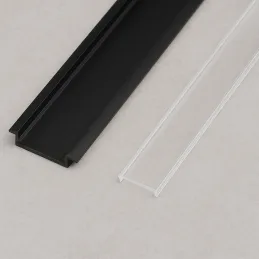 Aluminijska letvica ANIMA LL-03 za LED rasvjetu s pokrovom / Crna mat