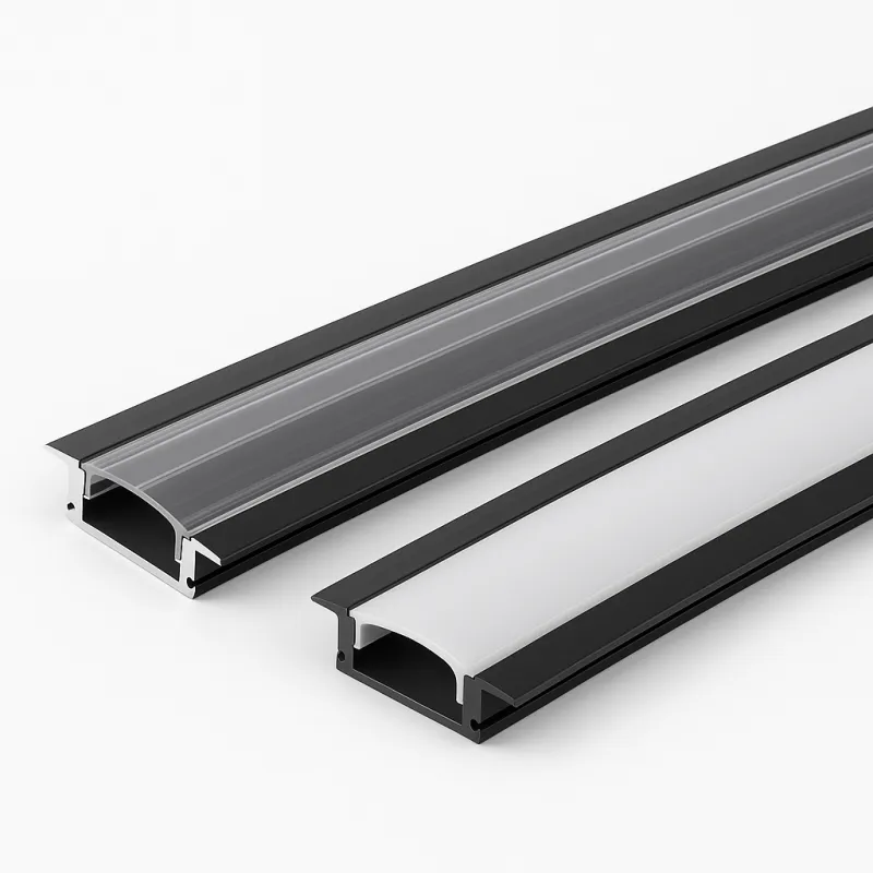 Aluminijska letvica ANIMA LL-03 za LED rasvjetu s pokrovom / Crna mat