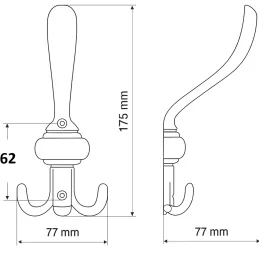 Vješalica SAXA MAXI / Zlatna sjajna