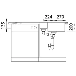 Kameninijski sudoper Blanco ADIRA 6 S / Antracit