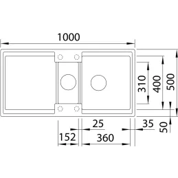Kamené sudoper Blanco ADIRA 6 S / Siva vulkan