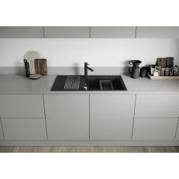 Kamenin sudoper Blanco ADIRA XL 6 S s ekscentrom / Siva stijena