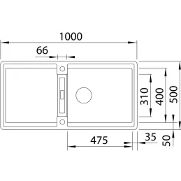 Kamenin sudoper Blanco ADIRA XL 6 S s ekscentrom / Tartufo