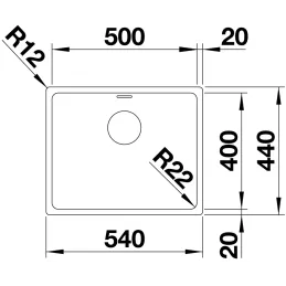 Nerezni sudoper Blanco ANDANO 500-IF