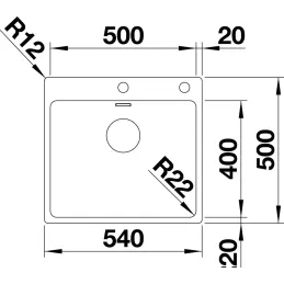 Nerezni sudoper Blanco ANDANO 400-IF/A / PushControl
