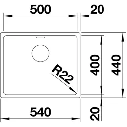 Nerezni sudoper Blanco ANDANO 450-U