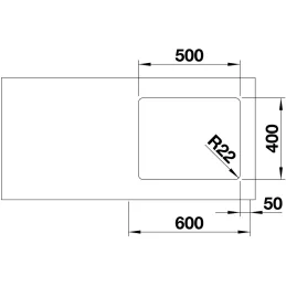 Nerezni sudoper Blanco ANDANO 450-U
