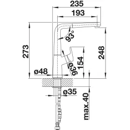Baterija Blanco LINEE S / silgranit / izvlačna tuš ručka