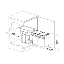 Izvlačni koš za otpad Blanco BOTTON II 30/2