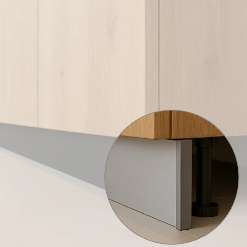 Završetak za kuhinjski plastični sokl / Siv