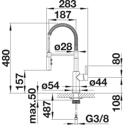 Baterija Blanco CATRIS S / krom / tuš s preklopnikom