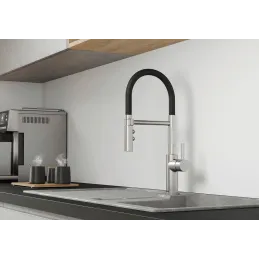 Blanco CATRIS S FLEXO slavina / imitacija nehrđajućeg čelika / UltraResist / tuš s preklopnikom